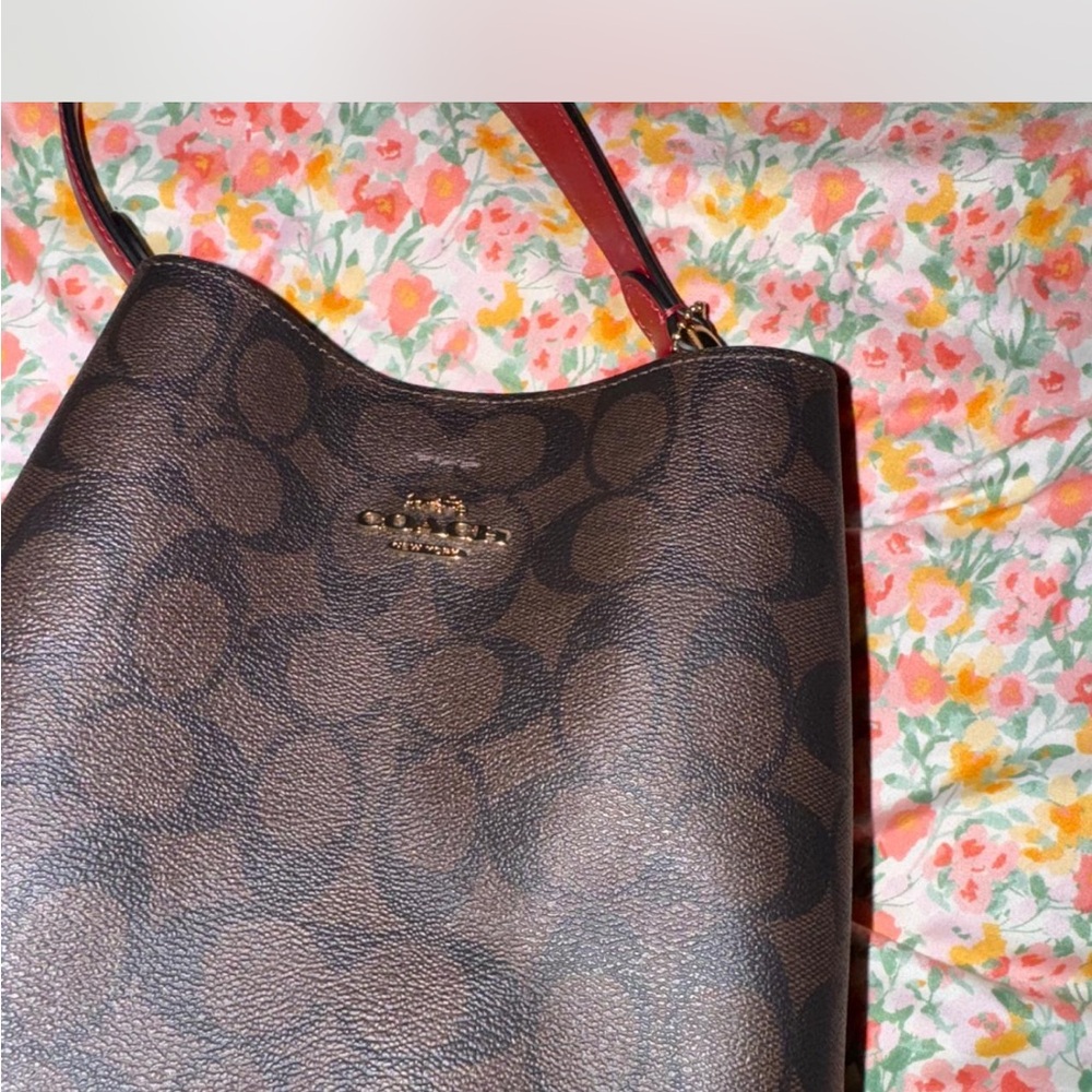 Coach Dark Brown Signature Shoulder Bag